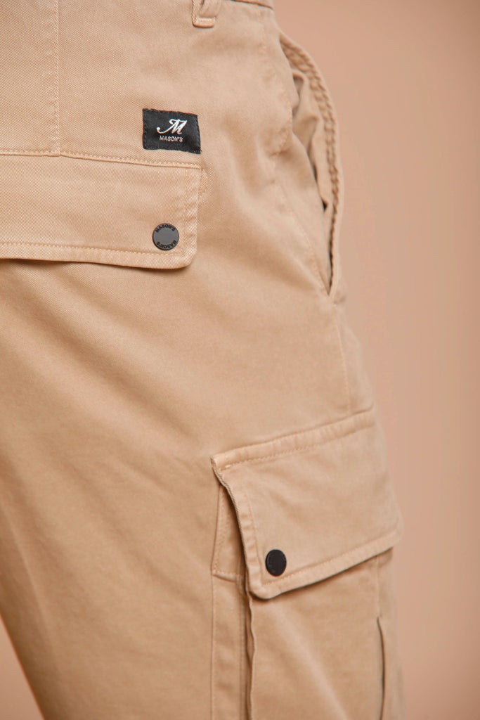 Chile Athleisure man cargo pant in gabardine carrot fit
