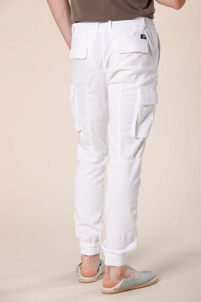 immagine 4 di pantalone cargo uomo in tencel con coulisse modello Chile Elax colore bianco extra slim di Mason's 