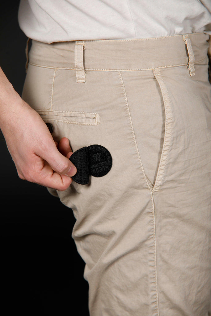 John man chino pants in stretch cotton Logo edition carrot fit ① - Mason's US