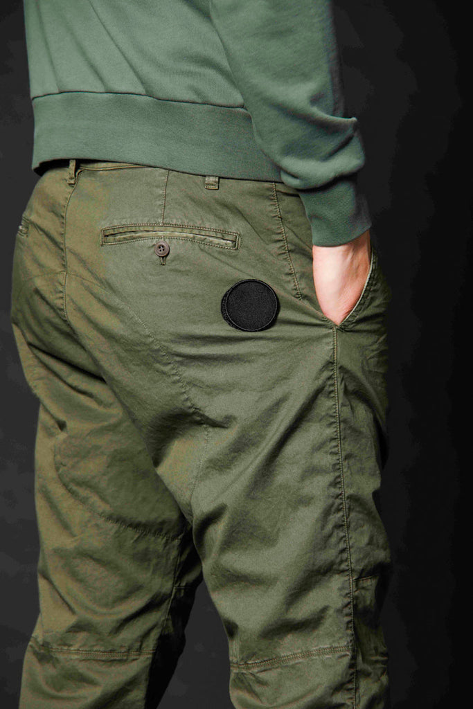 Image 3 of men's chino pants in twill limited edition john coolkhinos model in green carrot fit by Mason's 