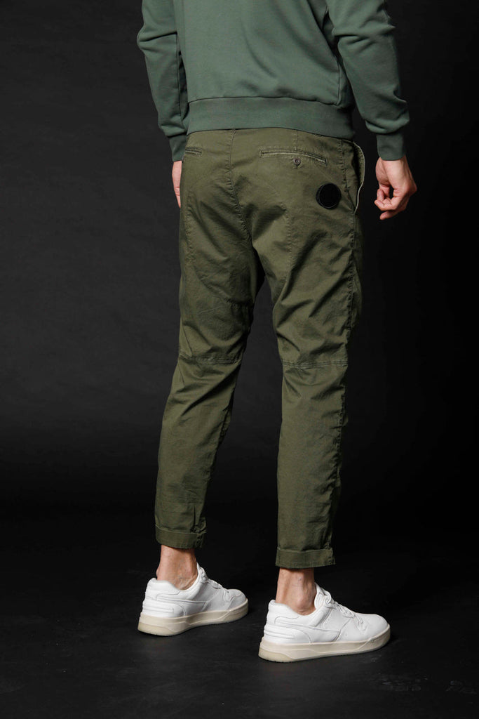 Image 2 of men's chino pants in twill limited edition john coolkhinos model in green carrot fit by Mason's 