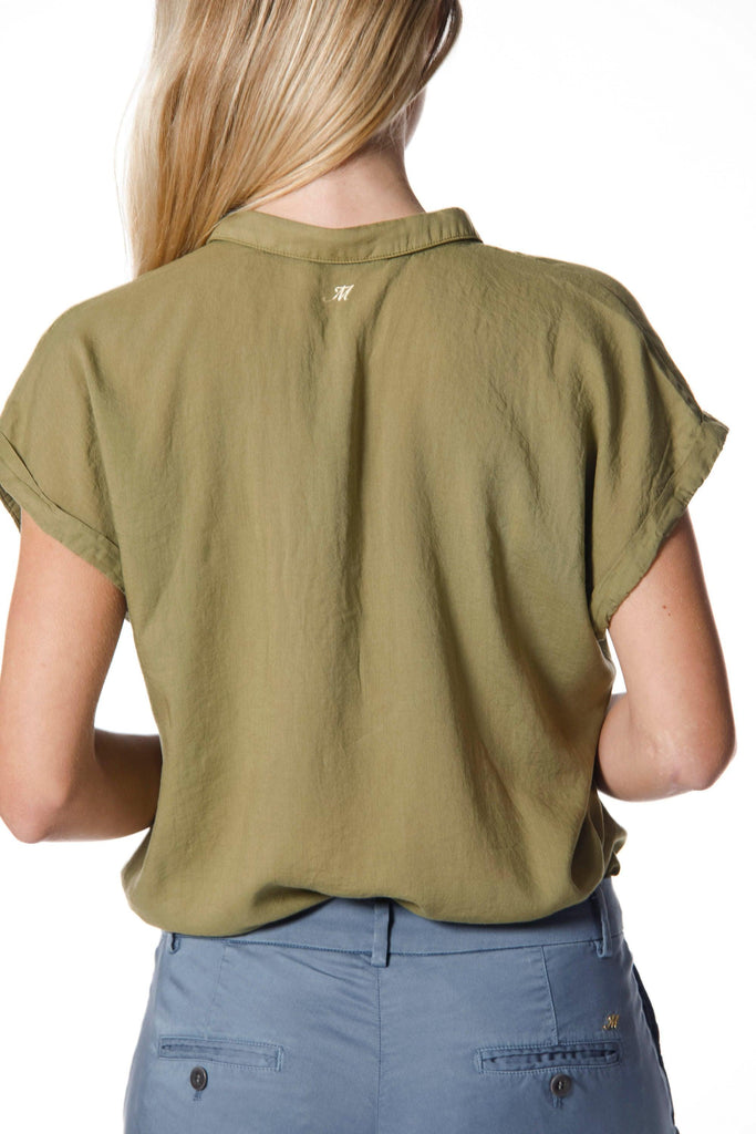 Casta woman shirt with short sleeves in tencel with pockets