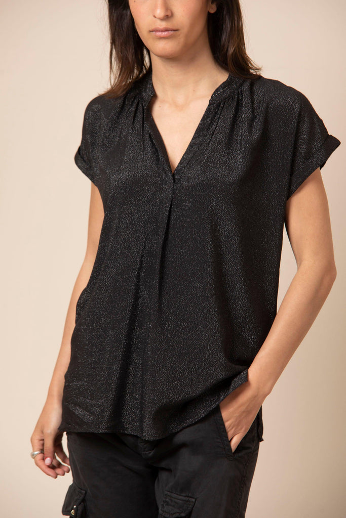 Adele MM woman shirt in poplin with short sleeve