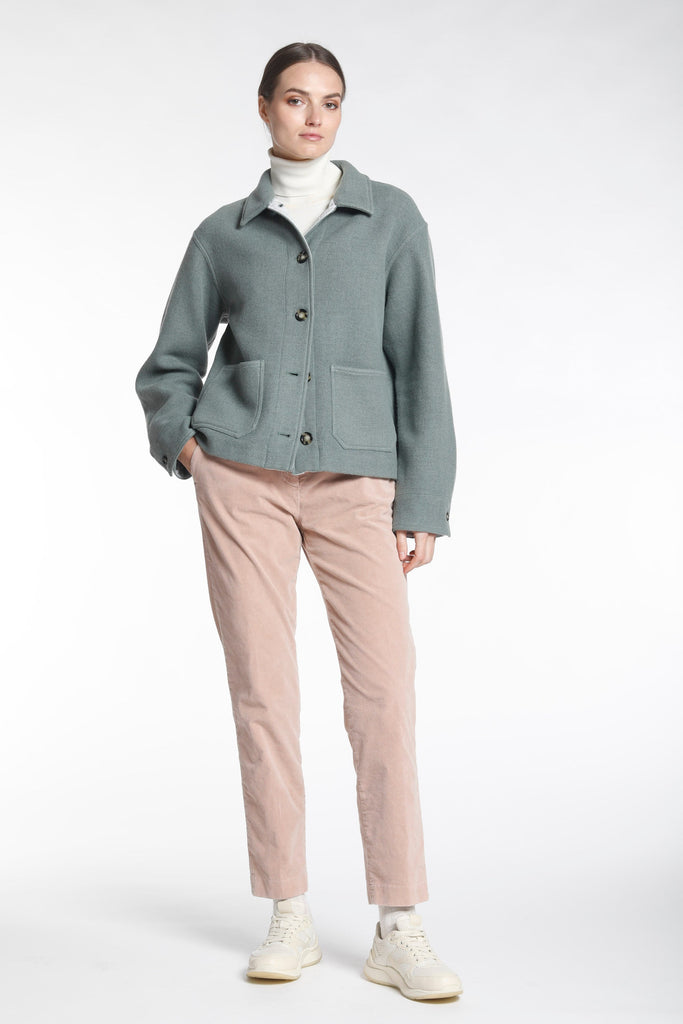 Image 3 of  Mason's woman's wool cloth jacket Irma model colour aqua green 