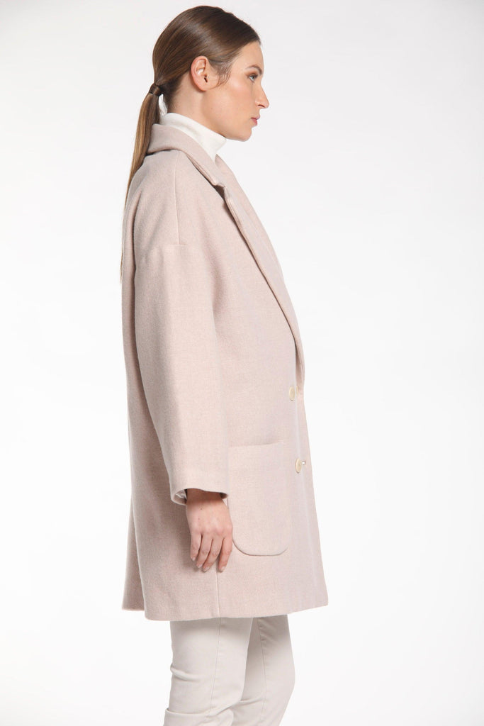 Image 4 of a women's coat in light pink wool Noemi model by Mason's