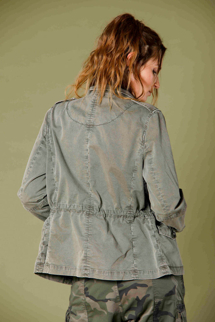 immagine 4 di field jacket donna in cotone con borchie modello Eva colore verde militare di Mason's 