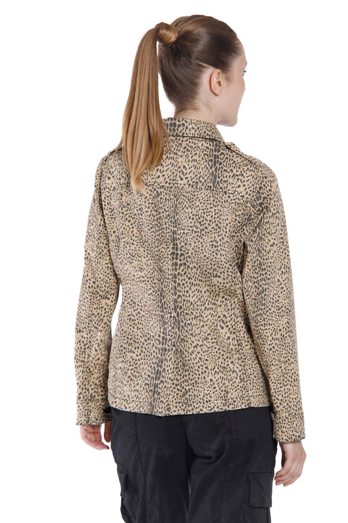 Elba field jacket da donna in cotone stampa animalier con borchie - Mason's 