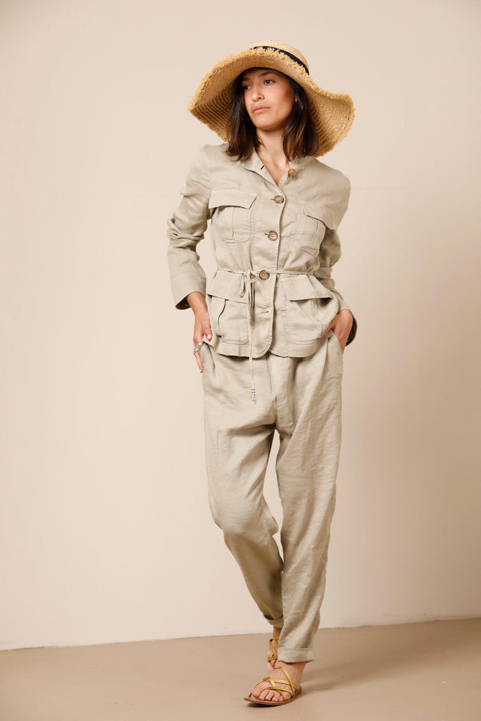 Karen women's field jacket in linen and viscose with large pockets - Mason's US