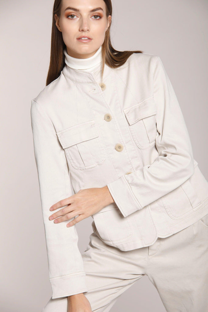 Image 5 of women's fleece jacket ice colour Karen model by Mason's
