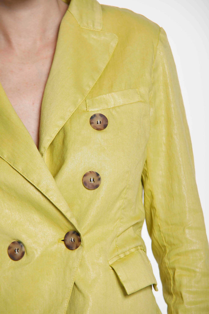 Caroline woman double breasted blazer in linen and cotton