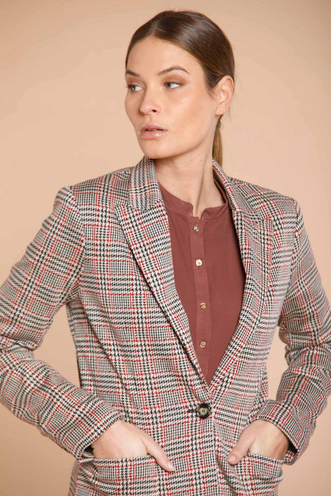 Theresa woman blazer in jersey with wales pattern
