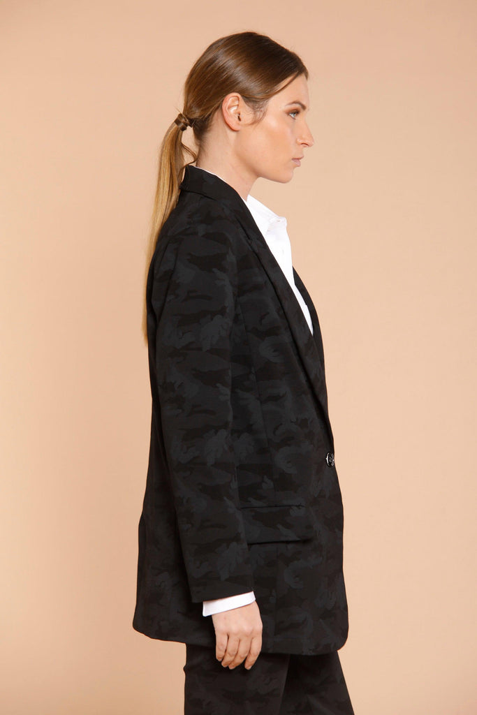picture 4 of women's Letizia blazer in black jersey pattern camouflage by Mason's