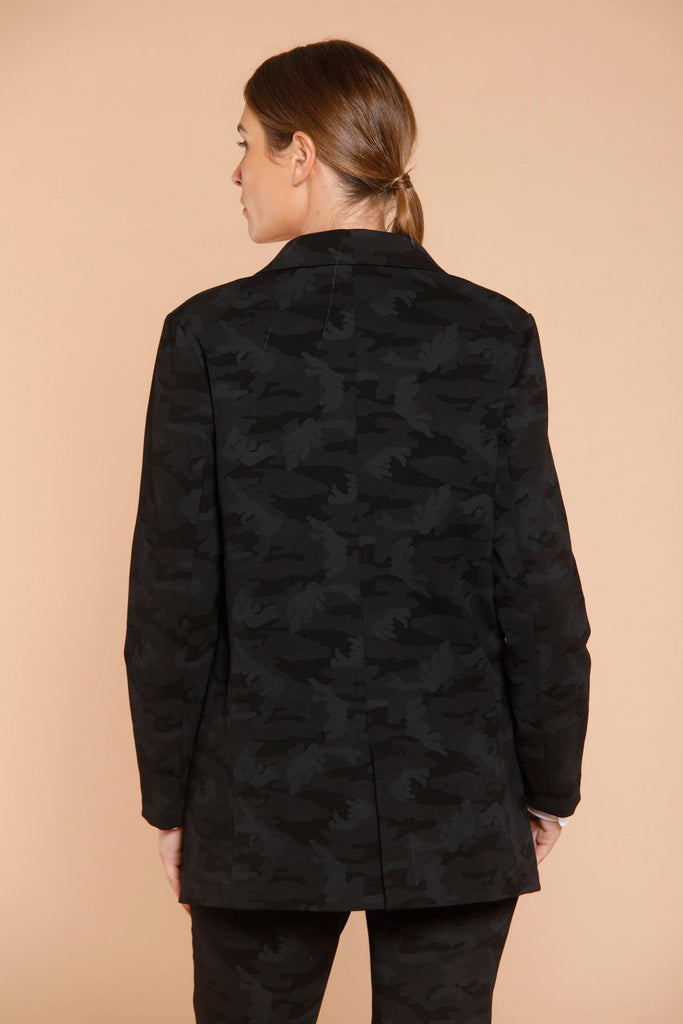 picture 5 of women's Letizia blazer in black jersey pattern camouflage by Mason's