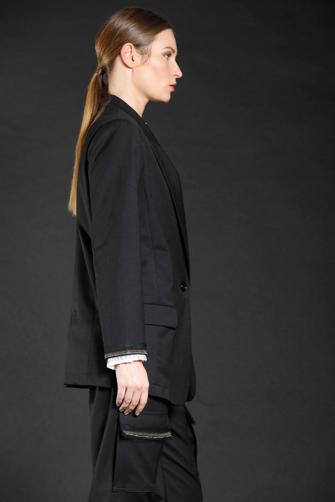 Image 2 of women’s wool and viscose blazer black model Letizia by Mason’s