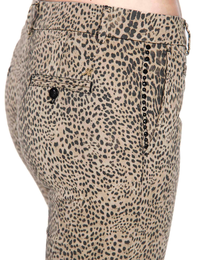 Jaqueline Capri woman chino pants in animalier cotton curvy - Mason's US