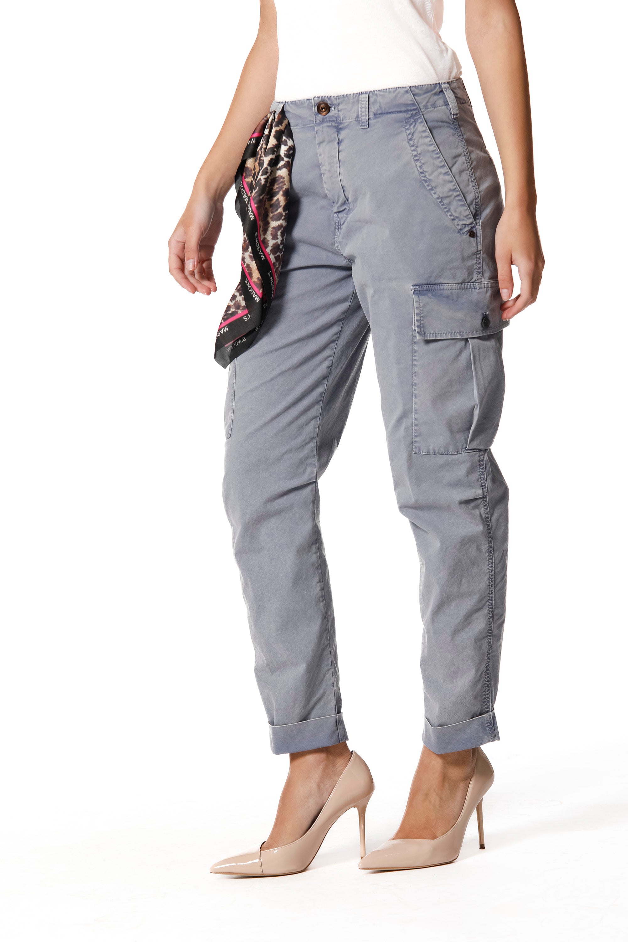 Judy Archivio woman cargo pants in stretch cotton icon washes relaxed