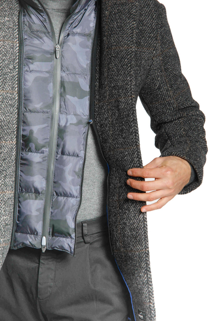 Los Angeles man wool cloth coat with resca pattern - Mason's US