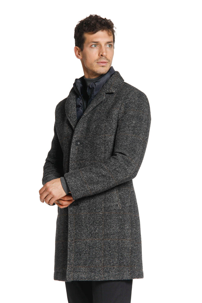 Los Angeles man wool cloth coat with resca pattern - Mason's US