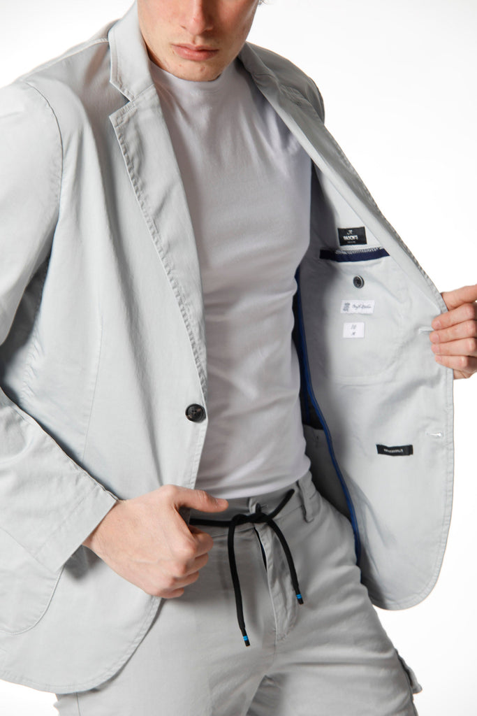 Da Vinci Travel men's blazer in tecno travel stretch satin with details regular
