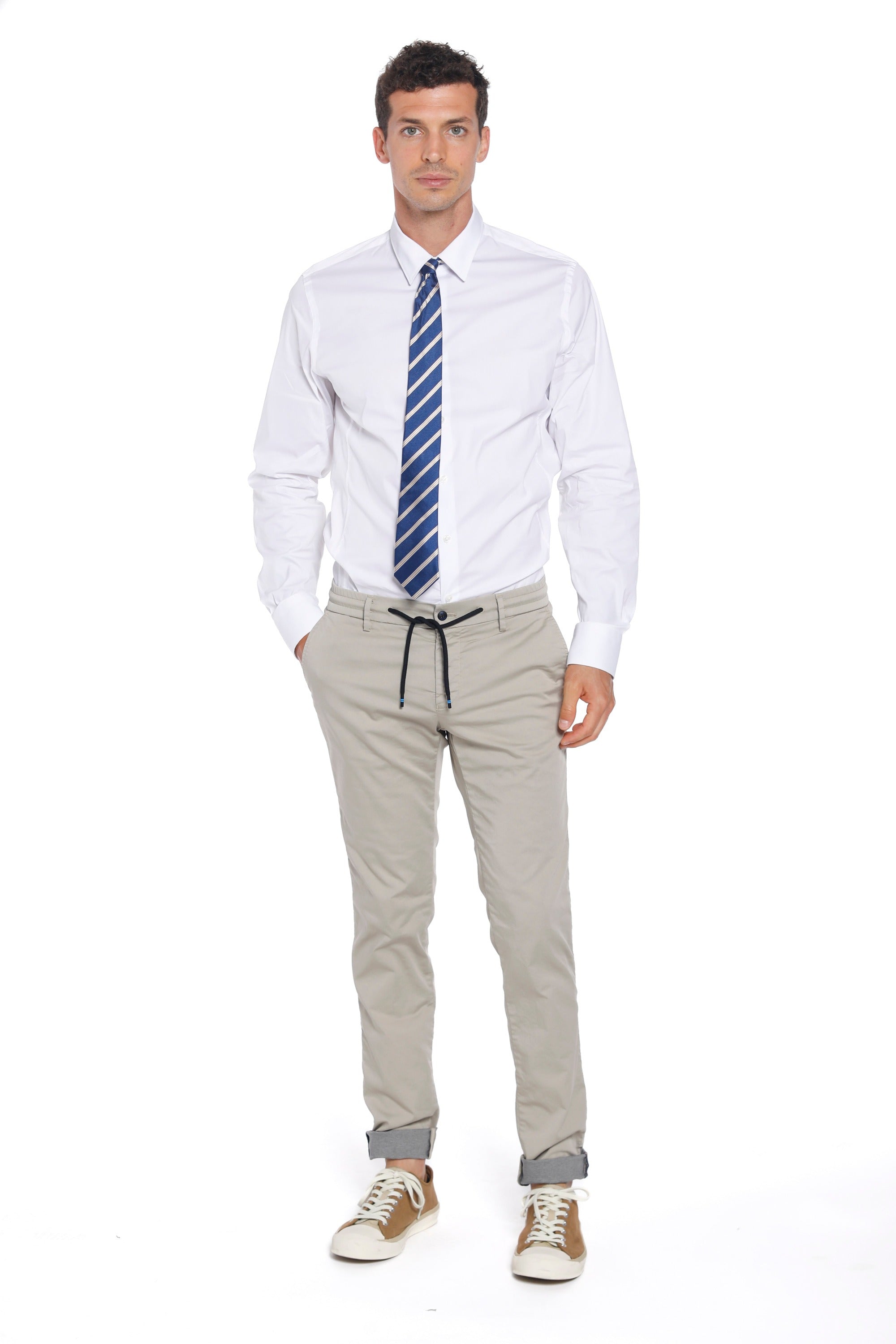 Milano Jogger Travel man chino pants in techno stretch satin extra slim