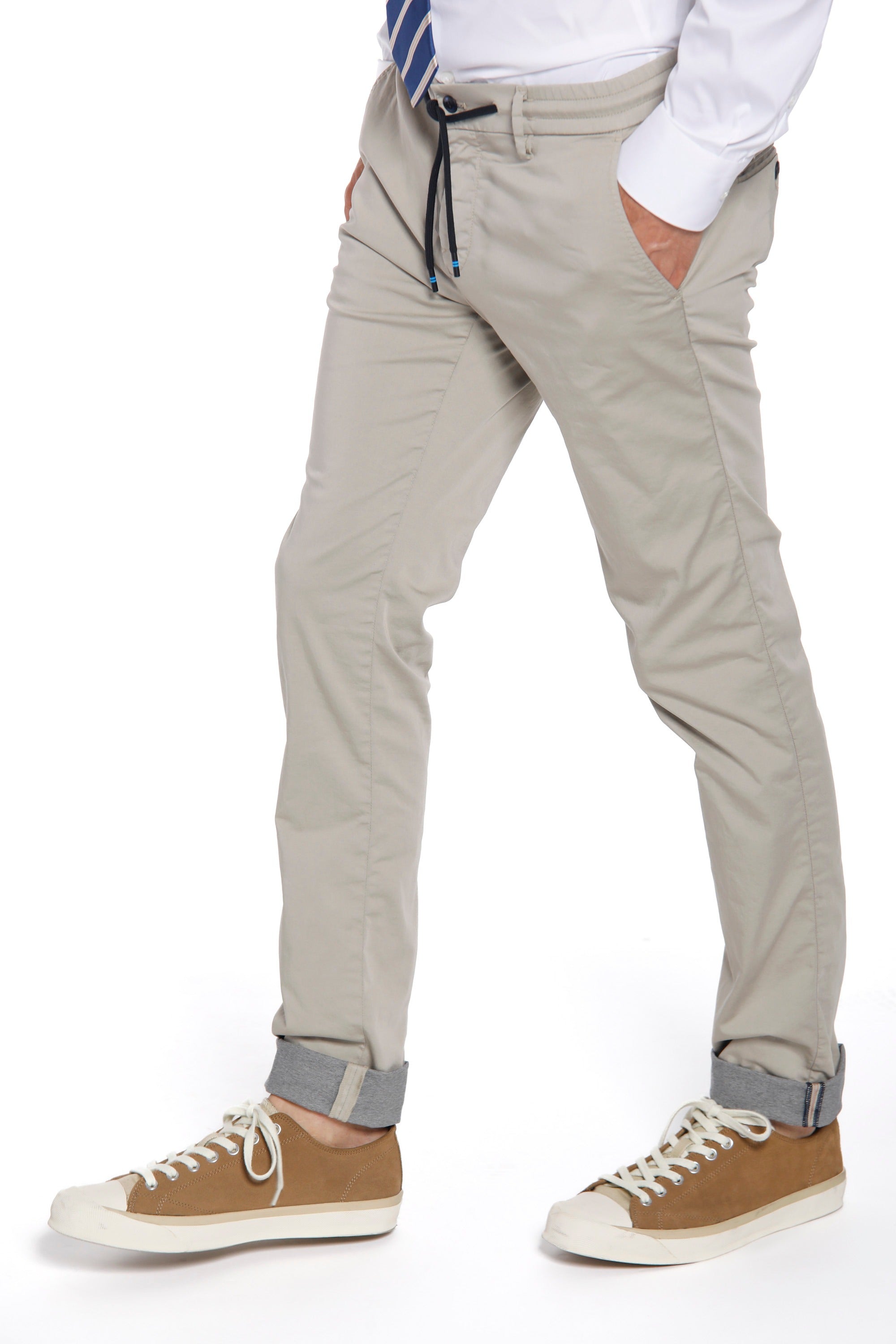 Milano Jogger Travel man chino pants in techno stretch satin extra slim