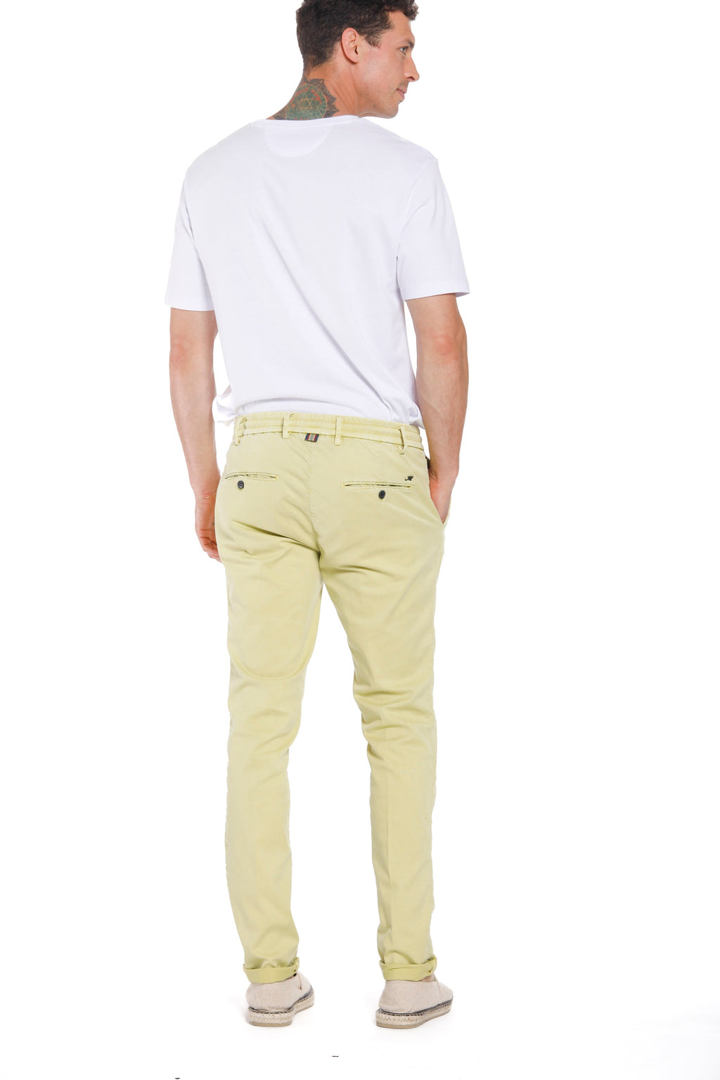 Milano Jogger man chino pants in cotton and tencel extra slim