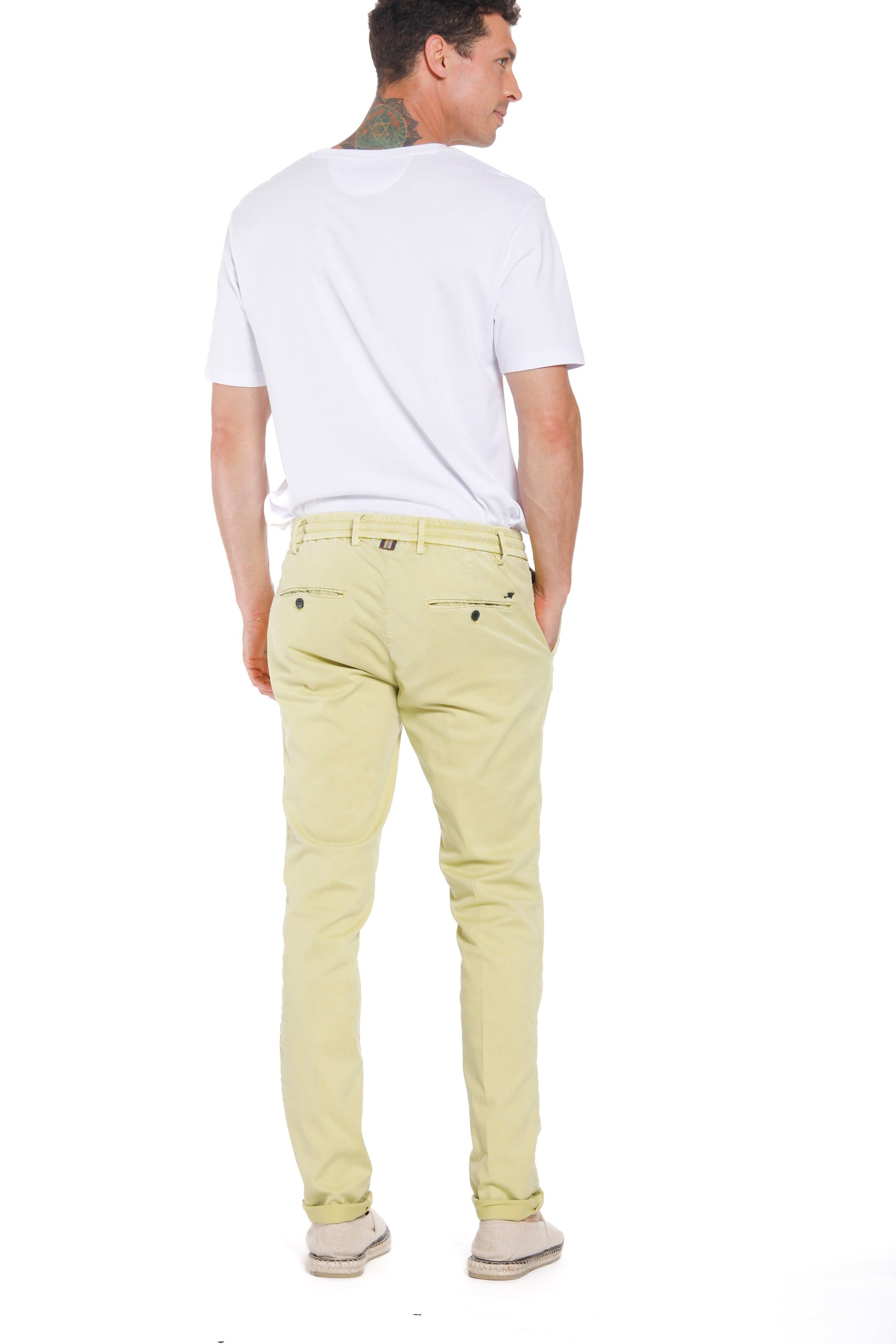 Milano Jogger man chino pants in cotton and tencel extra slim