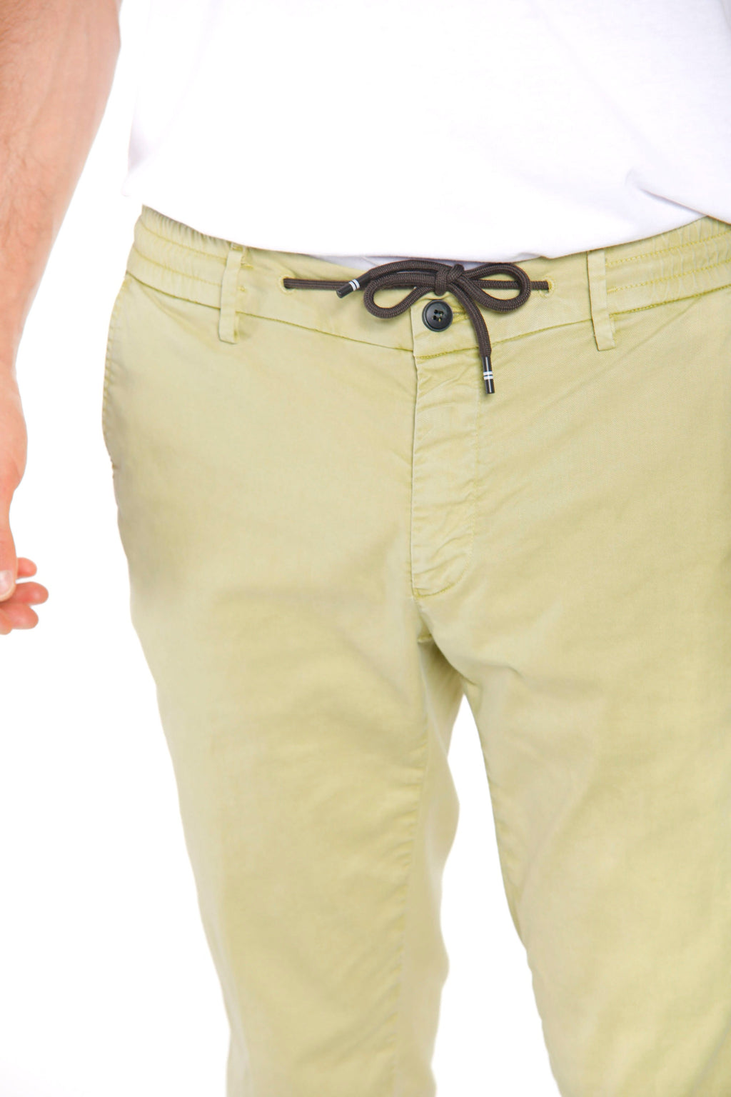 Milano Jogger man chino pants in cotton and tencel extra slim