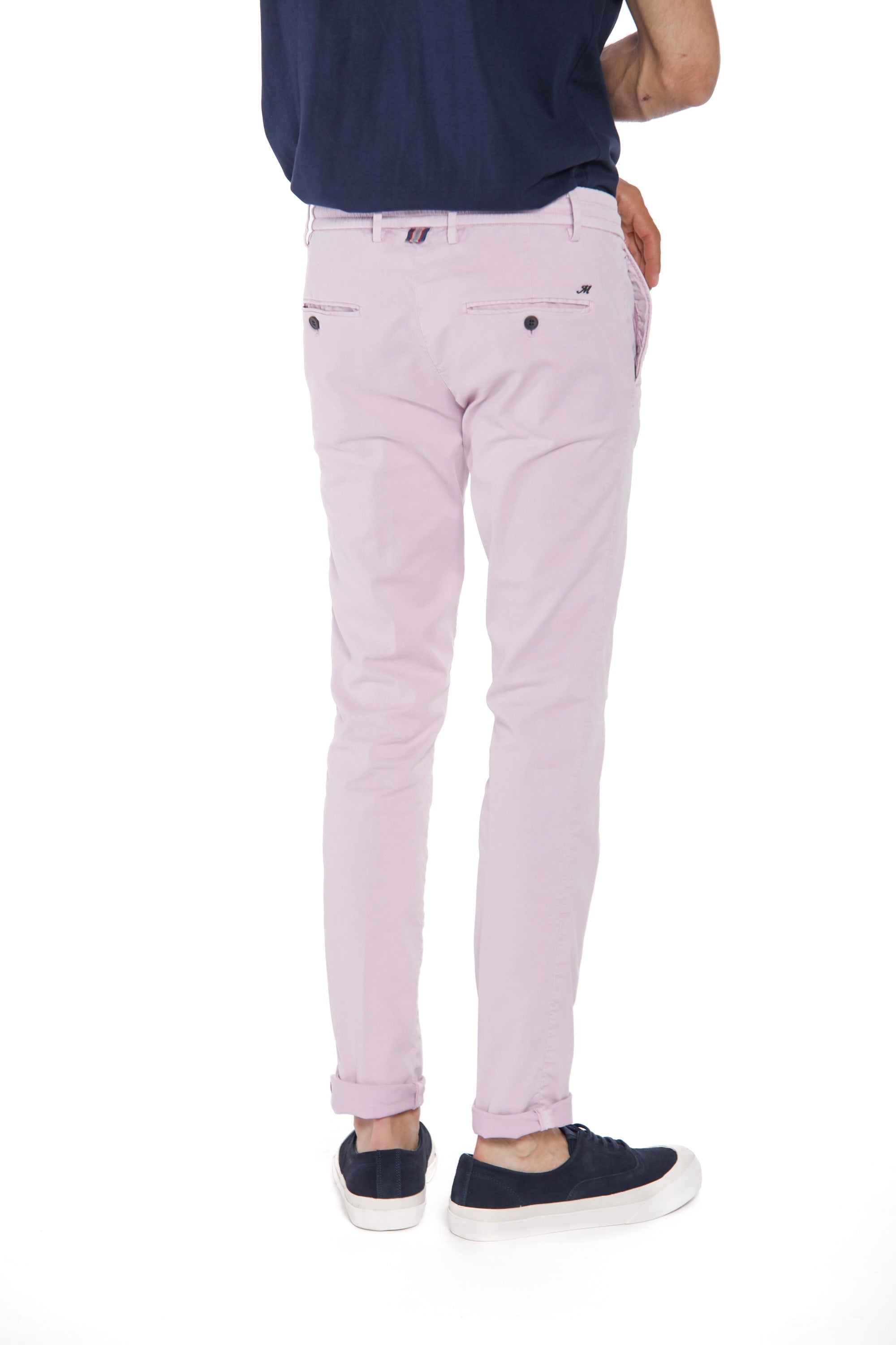 Milano Jogger man chino pants in cotton and tencel extra slim