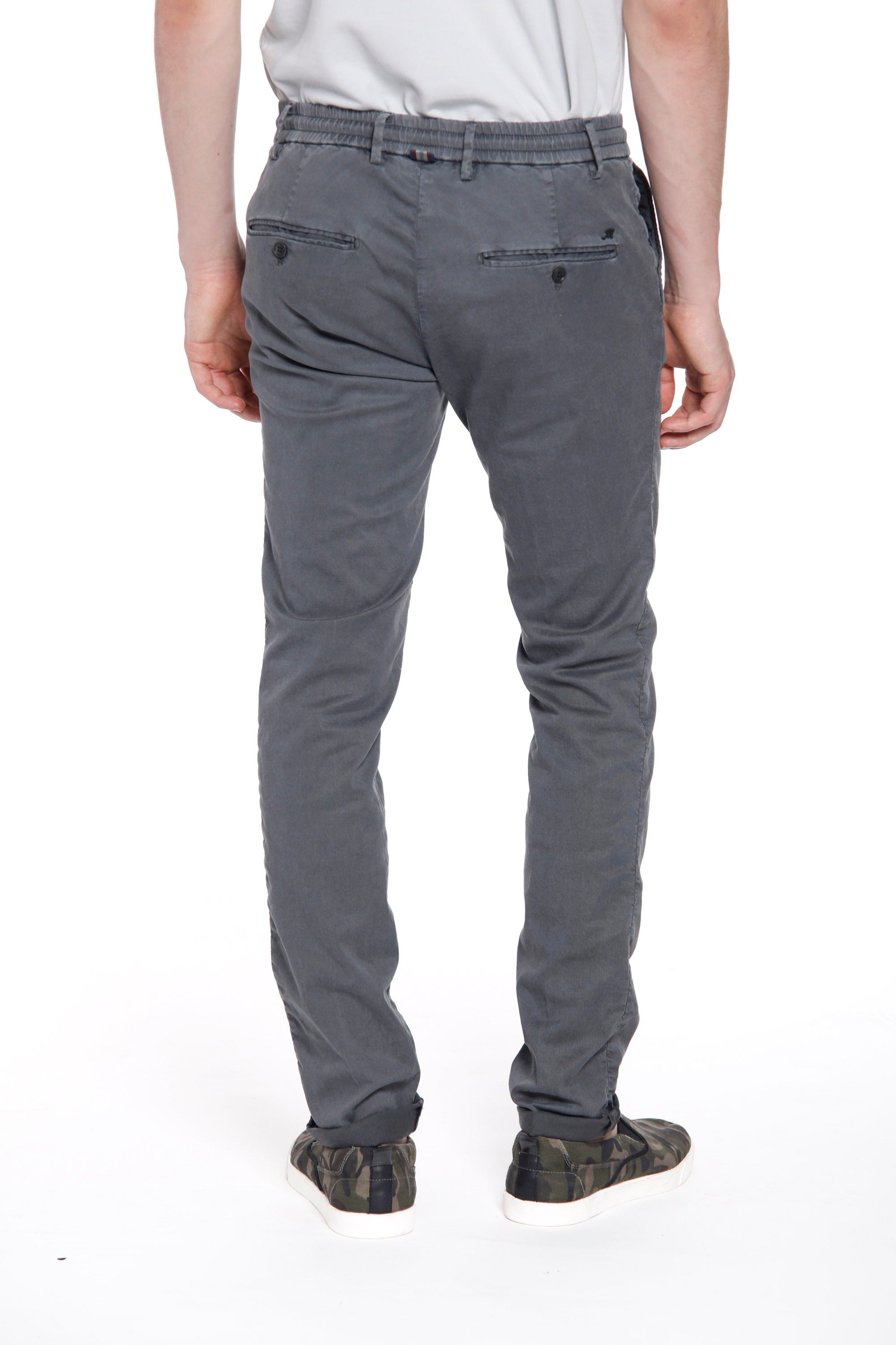 Milano Jogger man chino pants in cotton and tencel extra slim