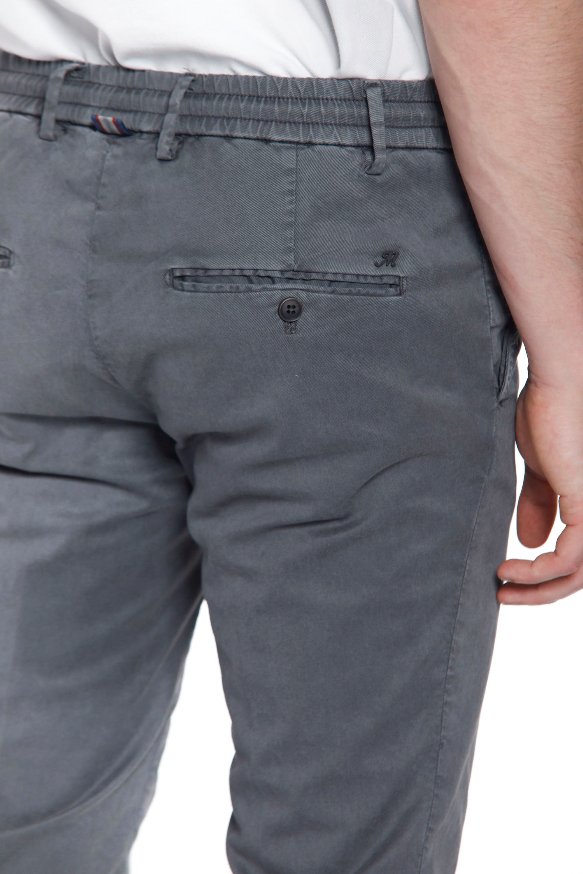 Milano Jogger man chino pants in cotton and tencel extra slim