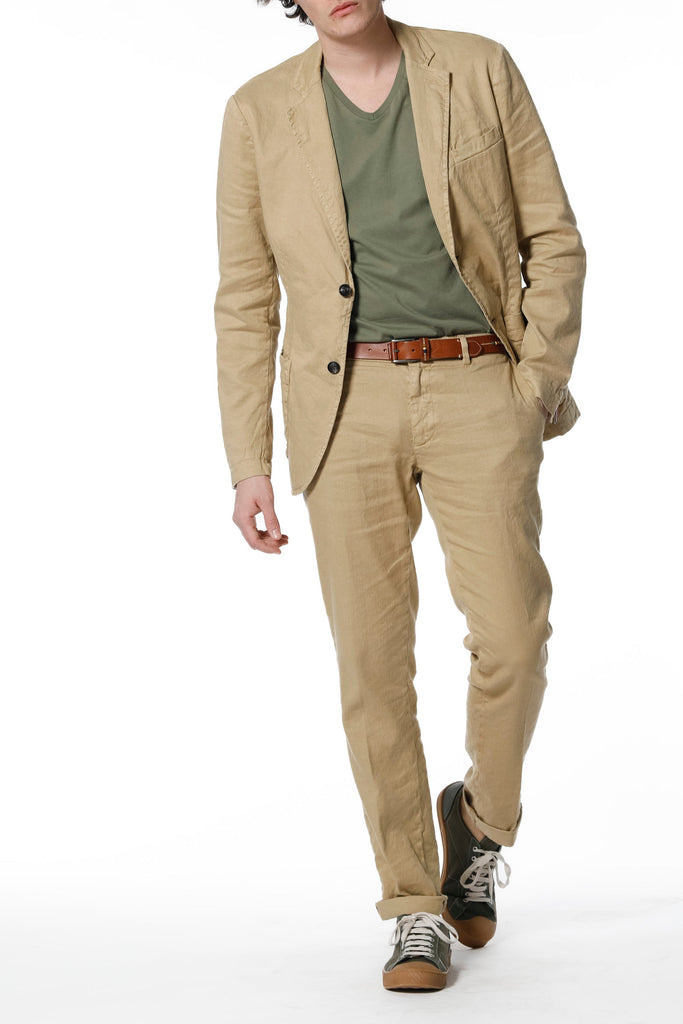 New York man chino pants in linen and cotton regular