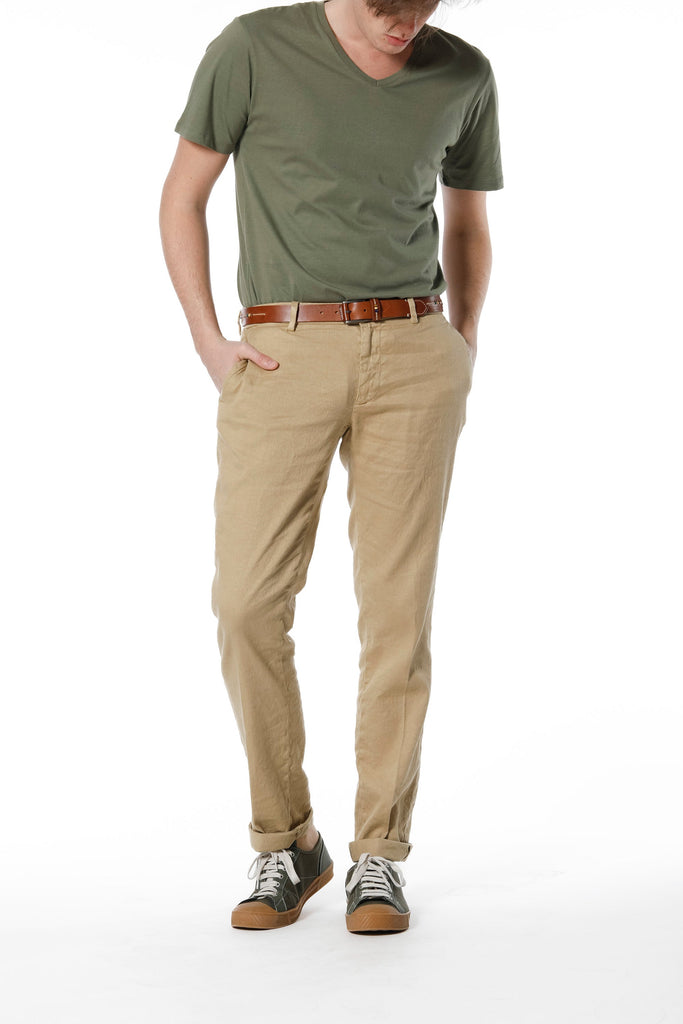 New York man chino pants in linen and cotton regular