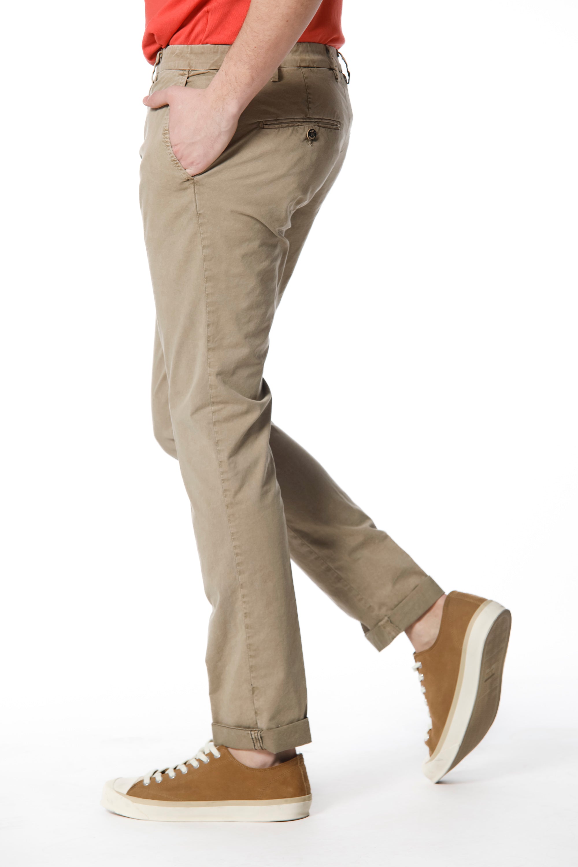 Milano Style Essential man chino pants in stretch cotton icon washing extra slim