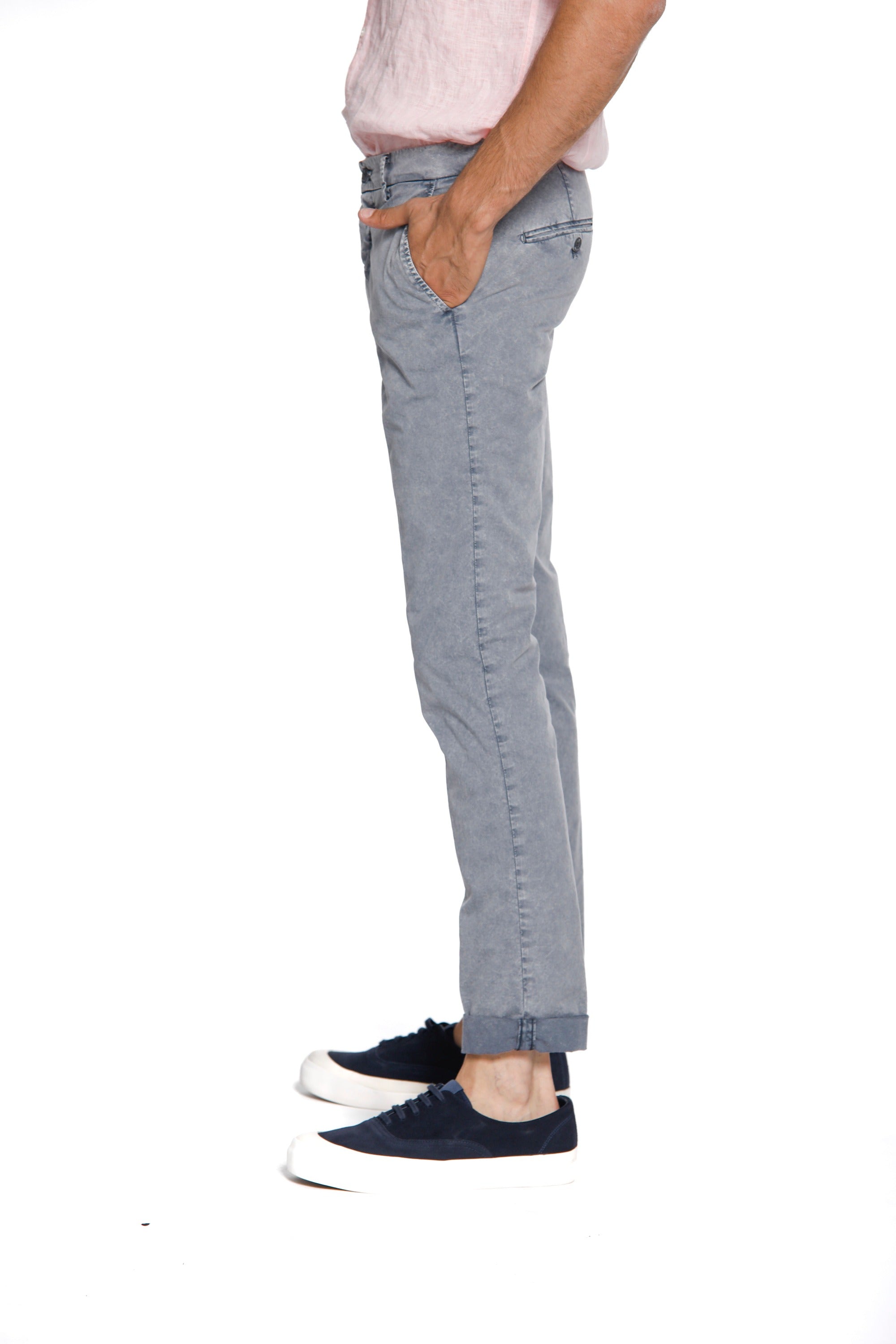 Milano Style Essential man chino pants in stretch cotton icon washing extra slim