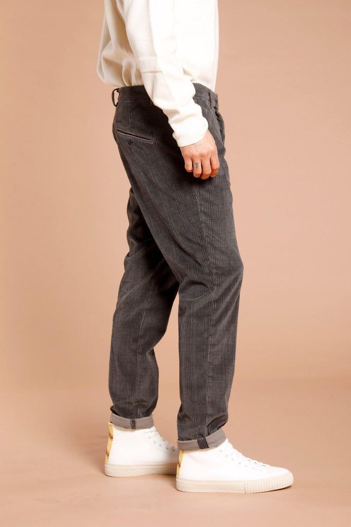 Osaka Style man velvet chino pant with galles pattern carrot fit - Mason's US