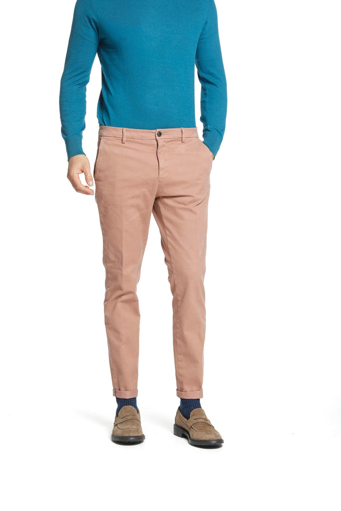Osaka Style man chino pant in cotton modal stretch carrot fit