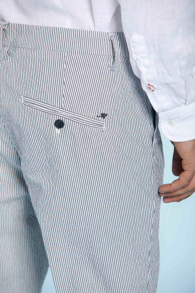 Osaka 1 Pinces man chino pants in cotton seersucker carrot fit - Mason's US