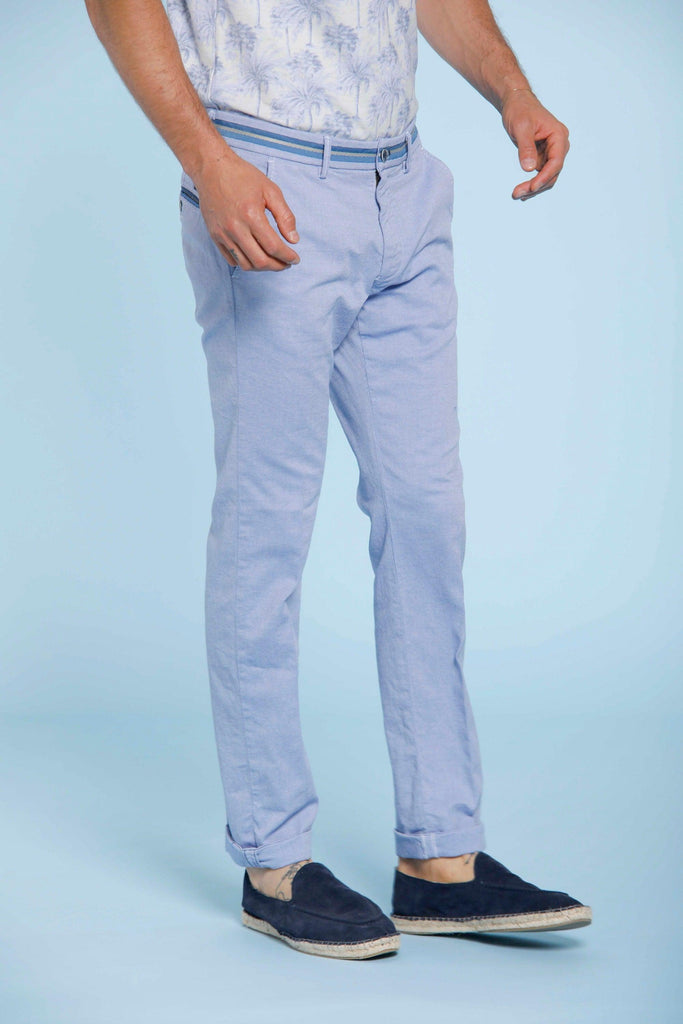 Torino Elegance man chino pants in cotton damier with ribbon slim - Mason's US