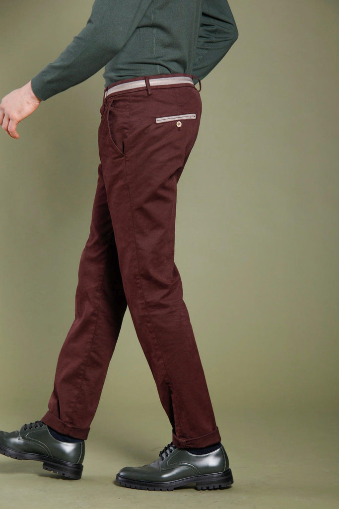 Torino Elegance man chino pants in modal cotton with ribbon slim - Mason's US