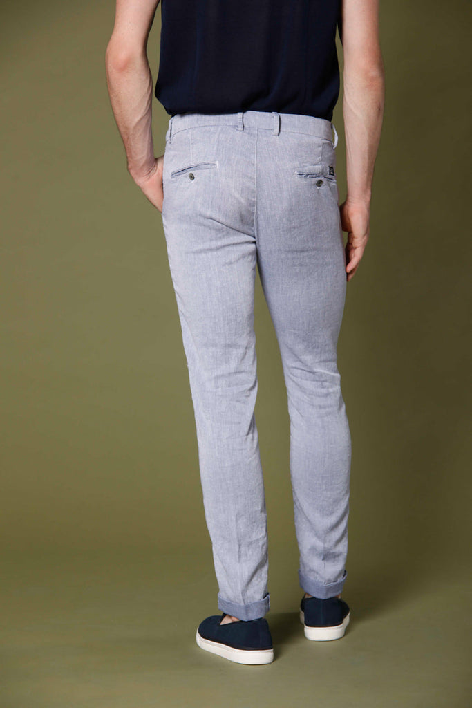 Image 2 of men's white linen and cotton twill chino pants Torino Style model by Mason's