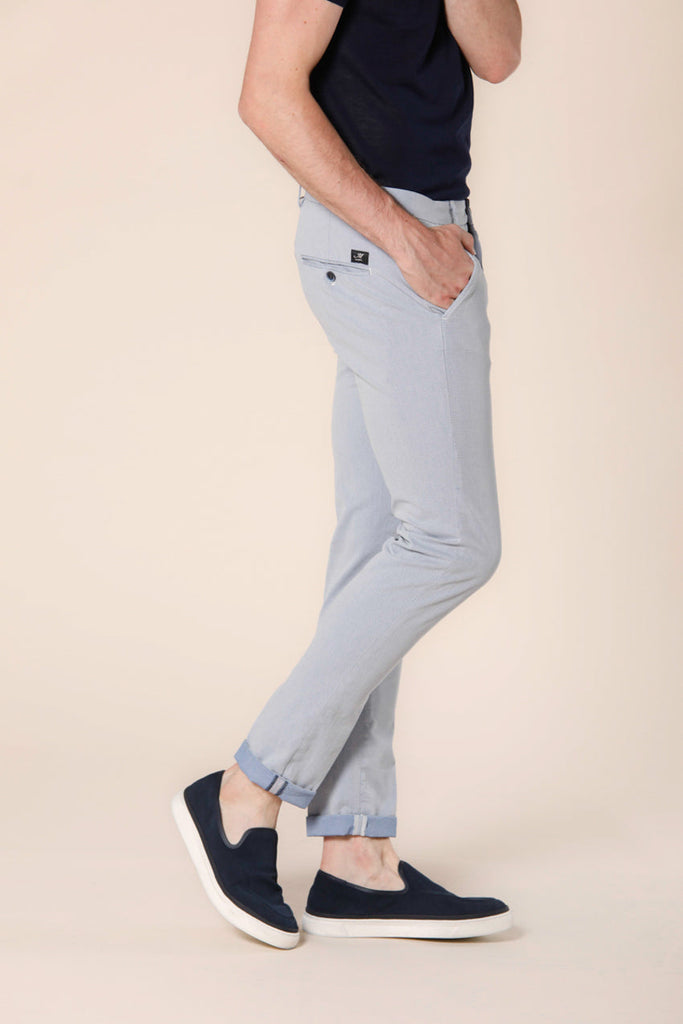 Image 4 of men's cotton jacquard chino pants in stucco color Torino Style model by Mason's