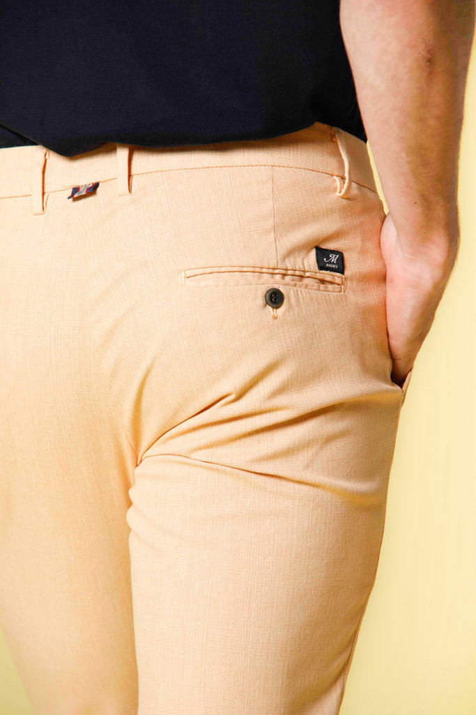 Image 2 of men's apricot-colored cotton chino pants with shaded wales print Torino Style pattern by Mason's