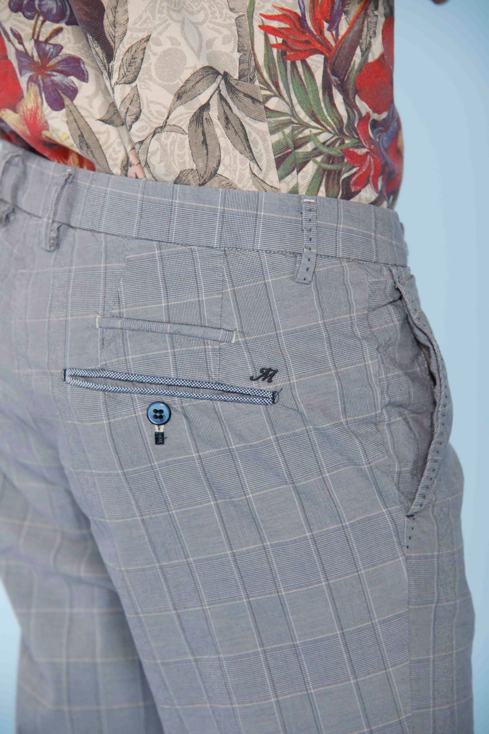 Torino Ocean pantalone chino uomo in cotone galles sfumato slim fit