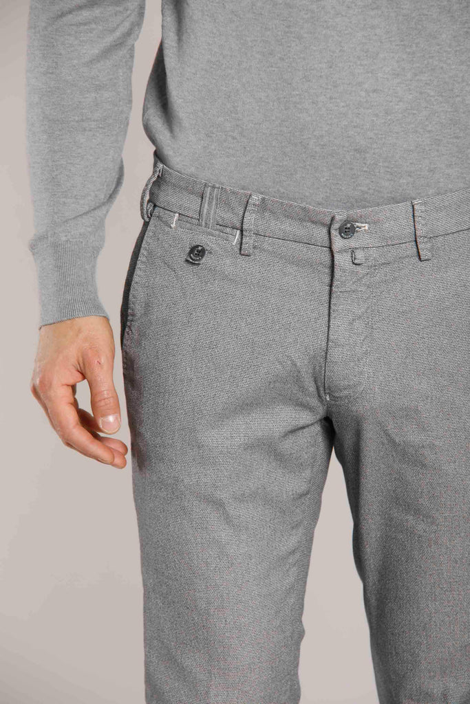 Torino Prestige man cotton modal chino pants with micro patterned slim - Mason's US