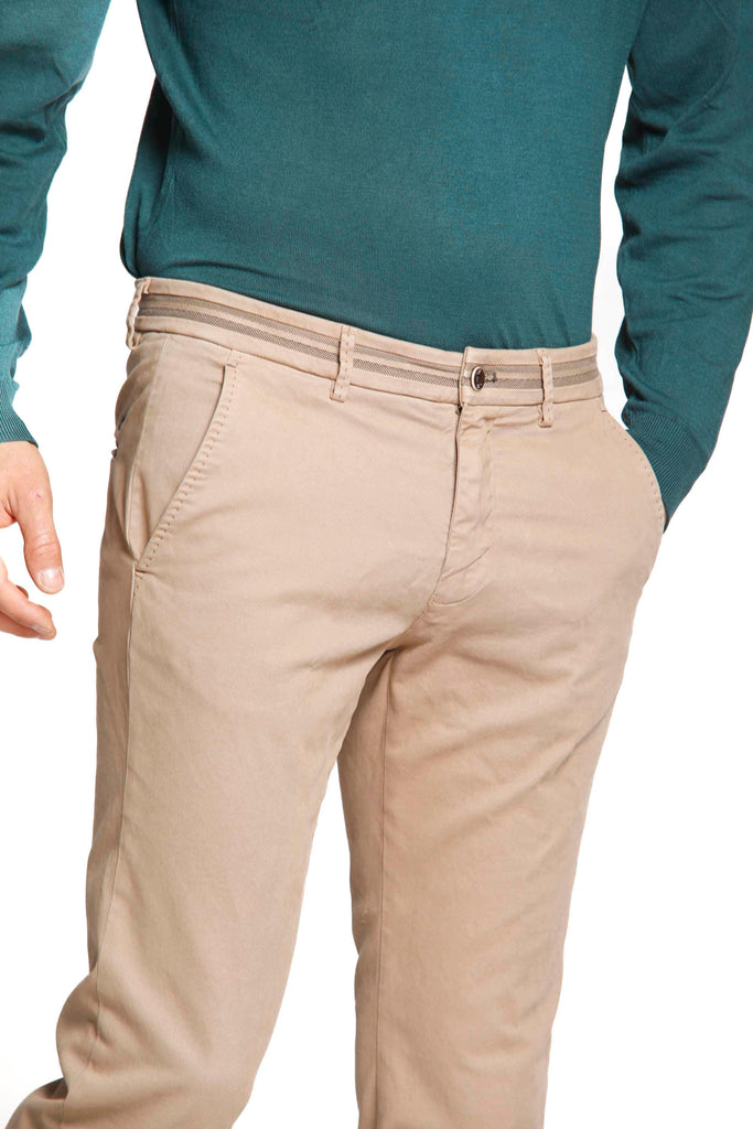 Torino Tapes man gabardine and cotton modal stretch chino pants slim - Mason's US