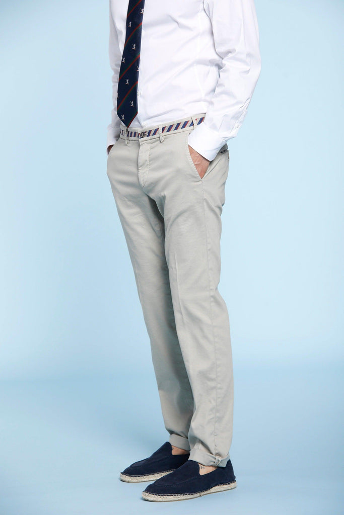 Torino Regimental man chino pants in cotton and tencel with ribbon slim - Mason's US