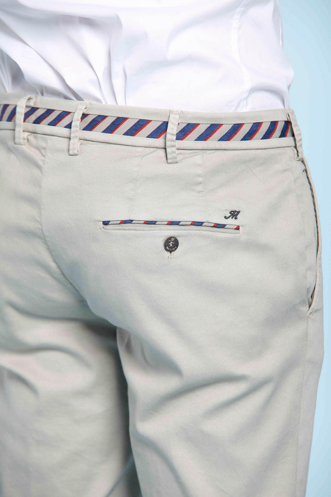 Torino Regimental man chino pants in cotton and tencel with ribbon slim