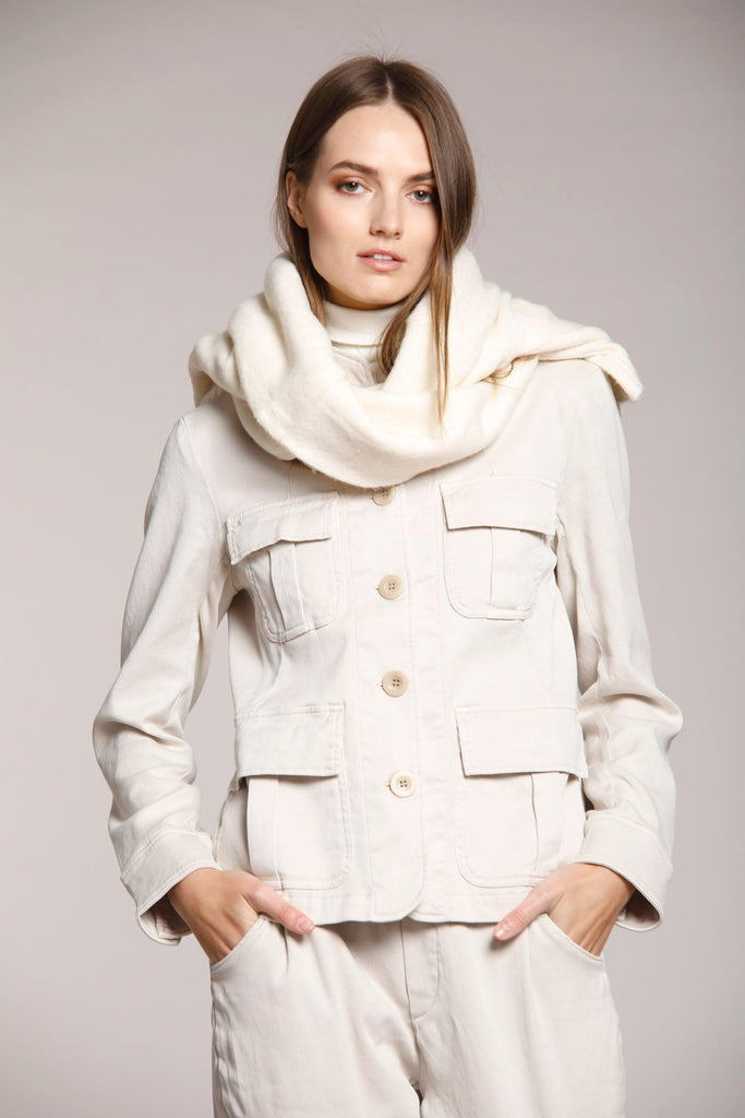 Image 1 of women's fleece jacket ice colour Karen model by Mason's