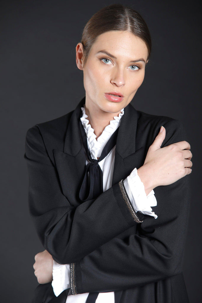 Image 1 of women’s wool and viscose blazer black model Letizia by Mason’s